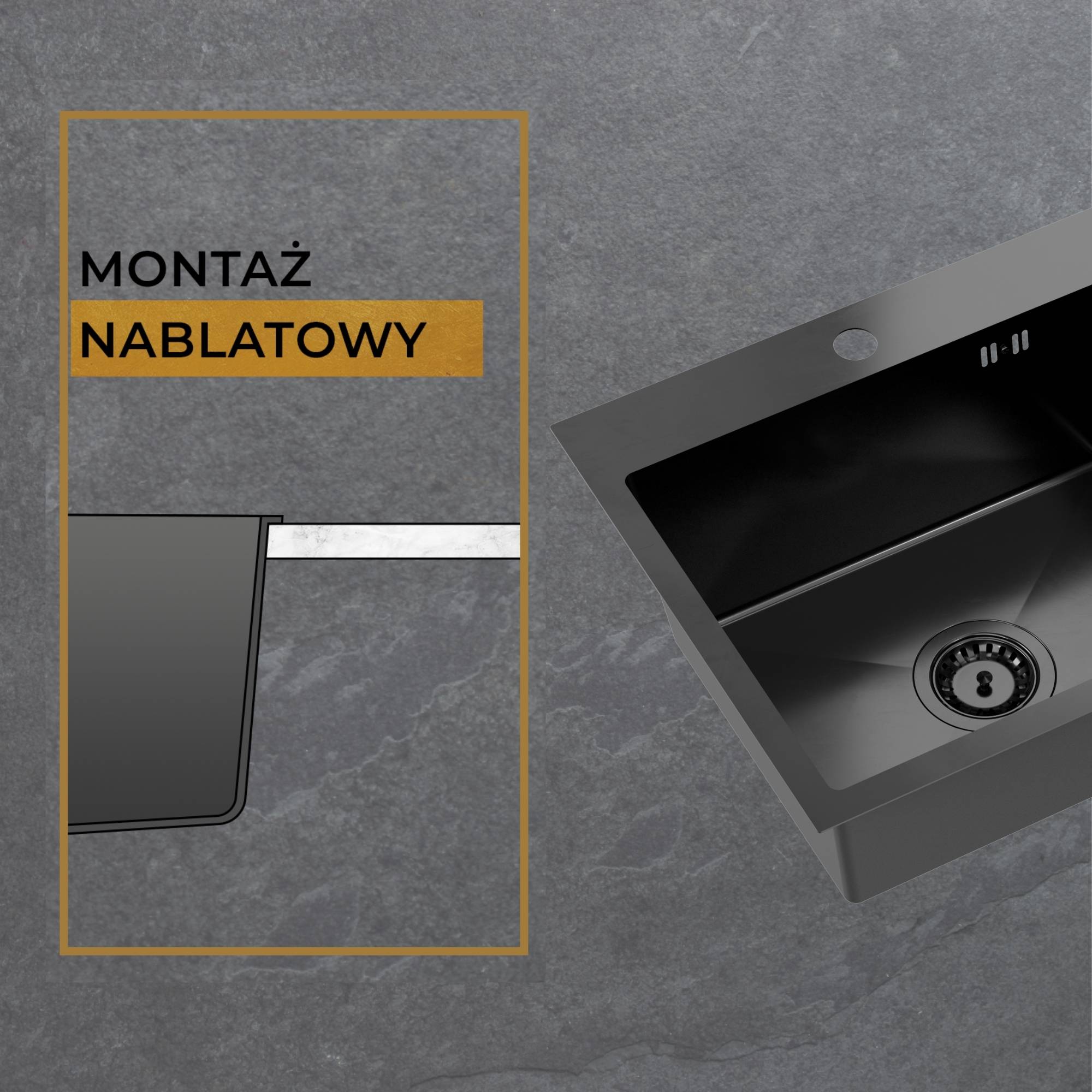 Zlew COLE 100 - montaż nablatowy